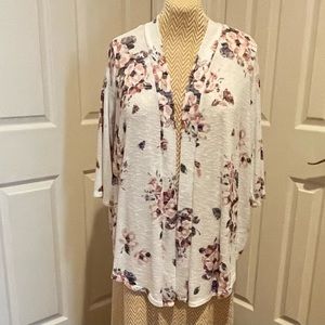 Torrid 2X Floral Open Front Cardigan